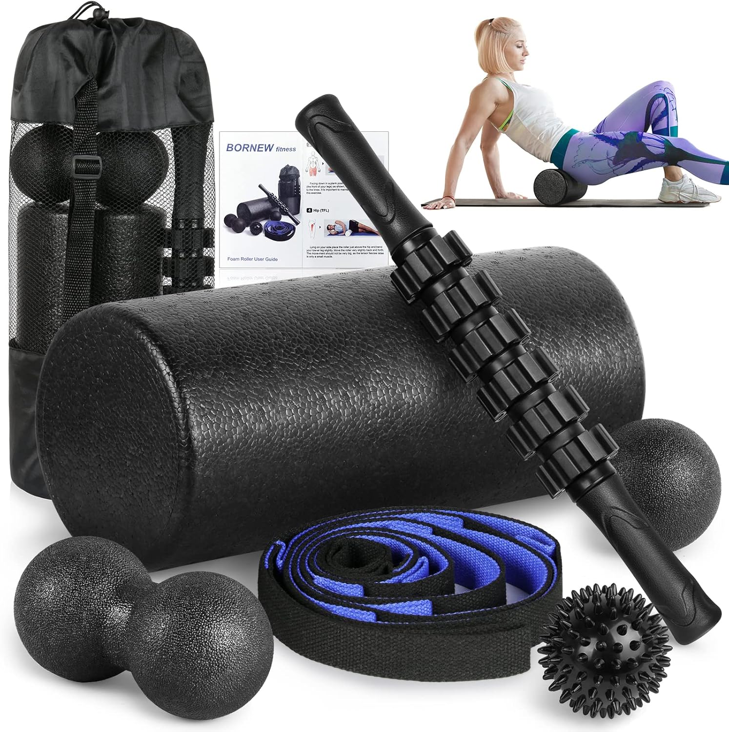 BORNEW Foam Roller Set